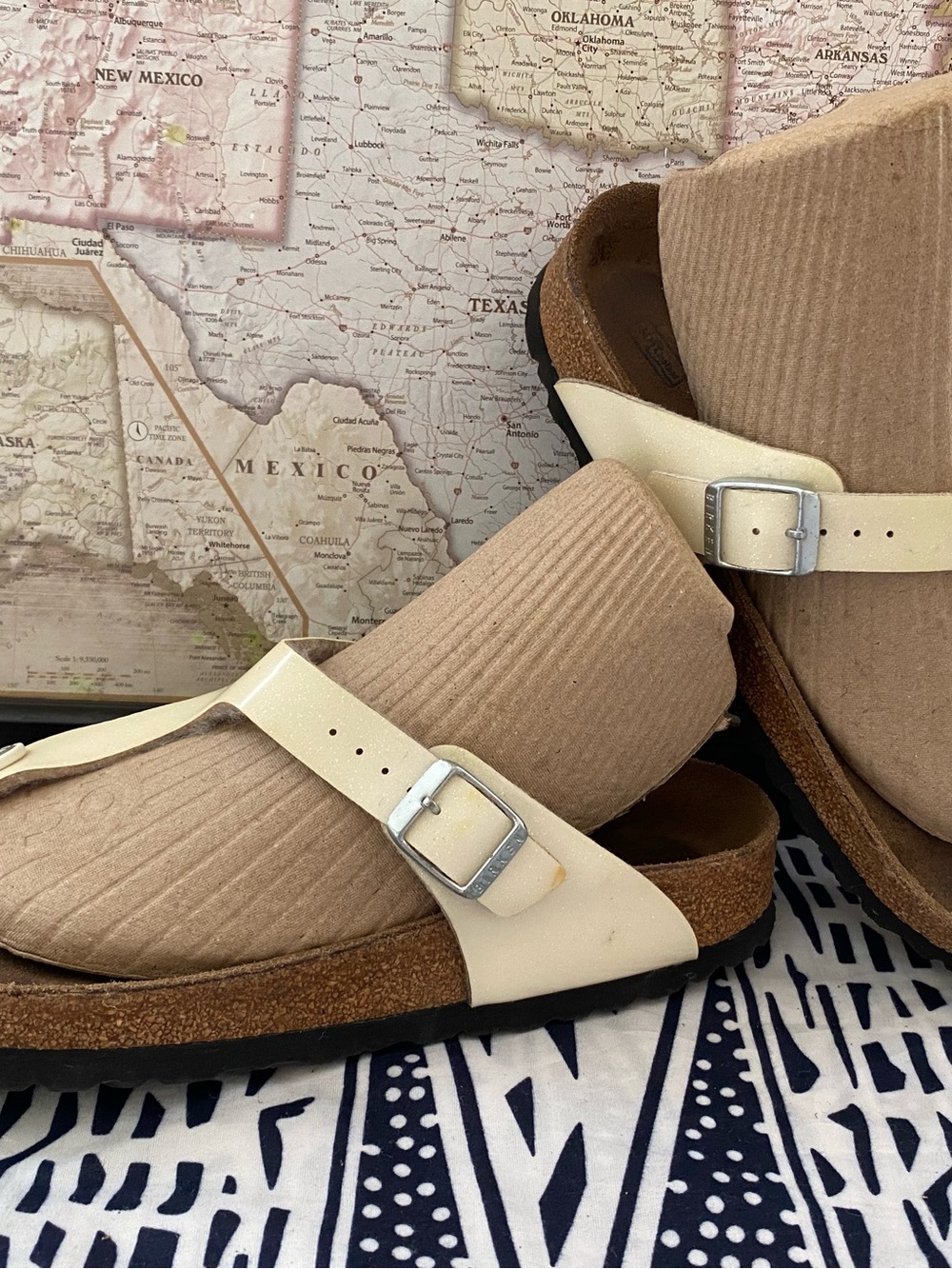 Pre-owned Birkenstock Gizeh Soft Footbed Beige Sandal Sz 40/9 Women’s